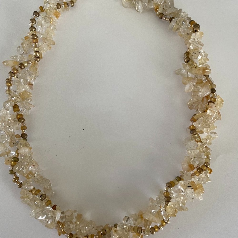 Handmade Citrine chip Necklace